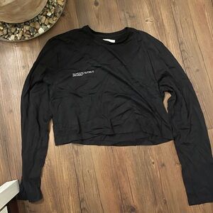 Pangaia Black Cropped Long Sleeve Shirt